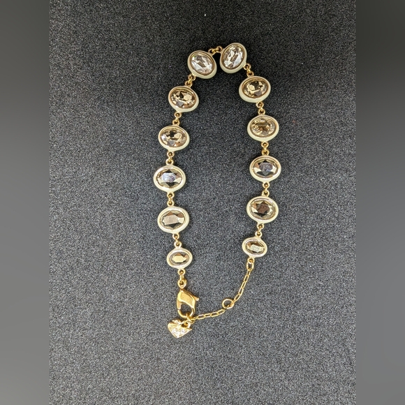 Swarovski Swan Logo Enamel Crystal Laser Link Bracelet - Picture 2 of 7